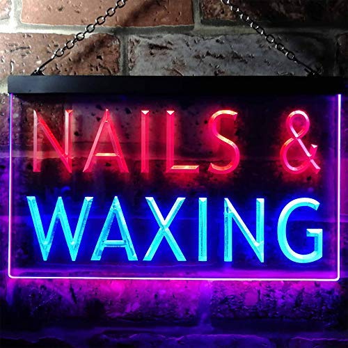 Beauty Salon Nails Waxing Dual LED Neon Light Sign